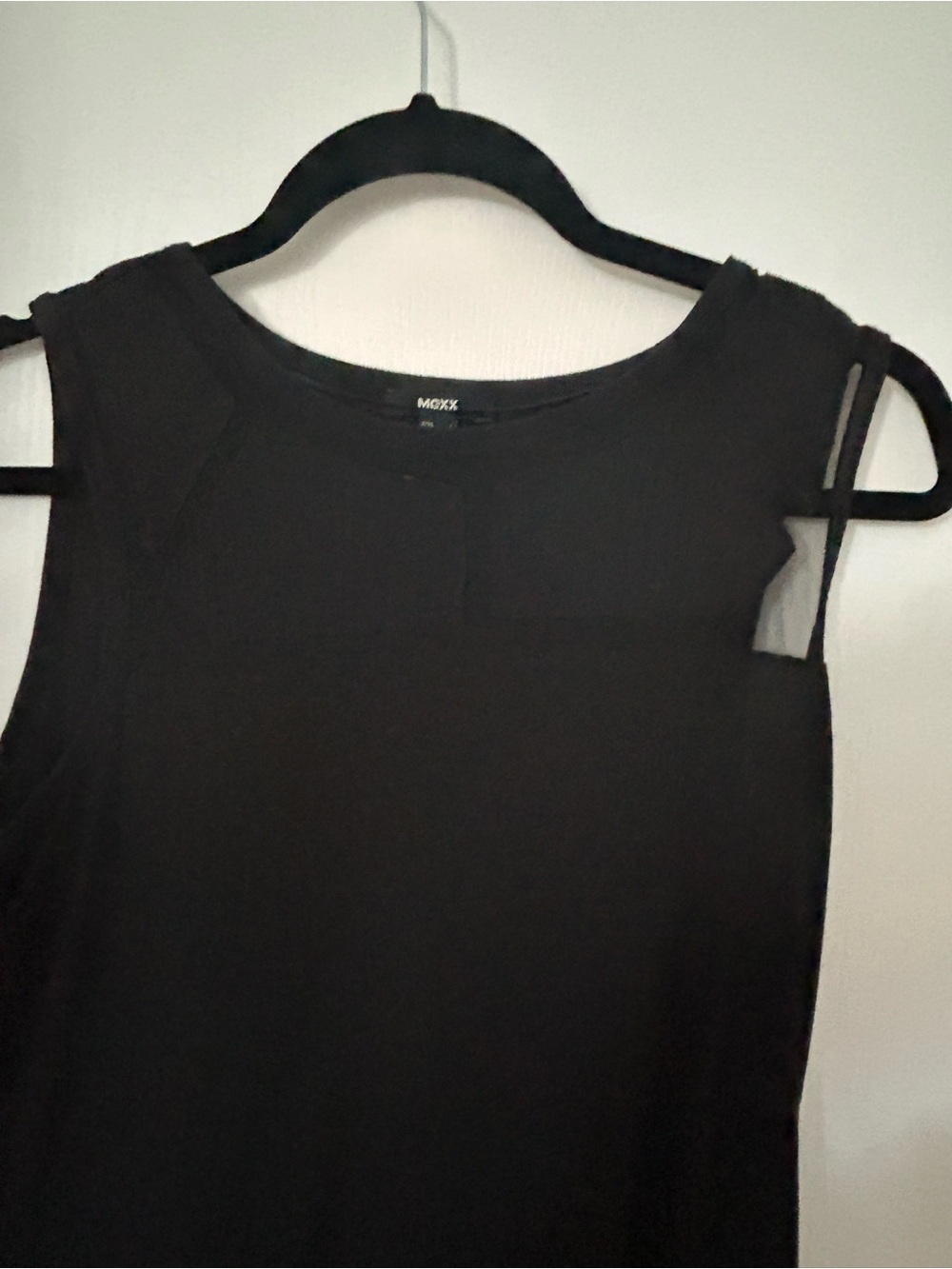 Mexx Black Sleeveless Tank Top with Sheer Shoulder Insets